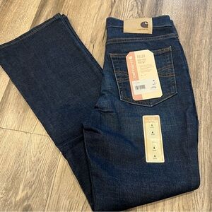 New Carhartt Tiller Jeans Women’s 4 Short High Rise Durable Stretch Boot Cut